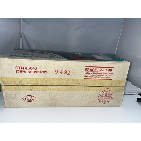 NOS Vintage Libbey Poinsettia Ribbon Glasses Set of 10 W/ Box USA - Picture 6 of 6